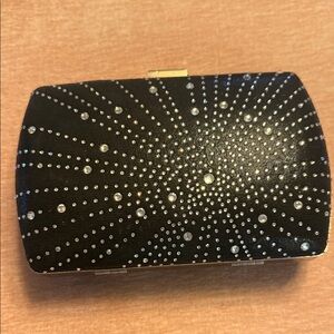 Elegant Black Clutch with Rhinestone Design